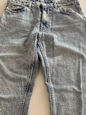 ZARA TRF Crystal covered front and back jeans.
Sold Out Online! Size 4